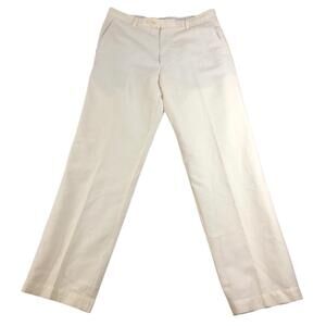 Banana Republic Mens Chinos 36/34 Off White Cream Linen Blend Flat Front